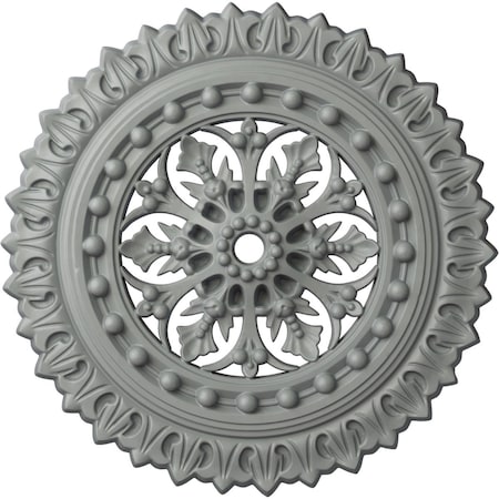 Ekena Millwork Sellek Ceiling Medallion (Fits Canopies up to 1 1/8"), 18 1/2"OD x 7/8"ID x 1 1/2"P, Primed White CM18SK